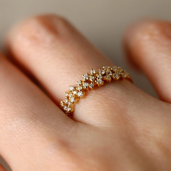 K18・プラチナ〉sparkleメレダイヤモンドリング スパークルリング K18・プラチナ〉sparkleメレダイヤモンドリング スパークルリング