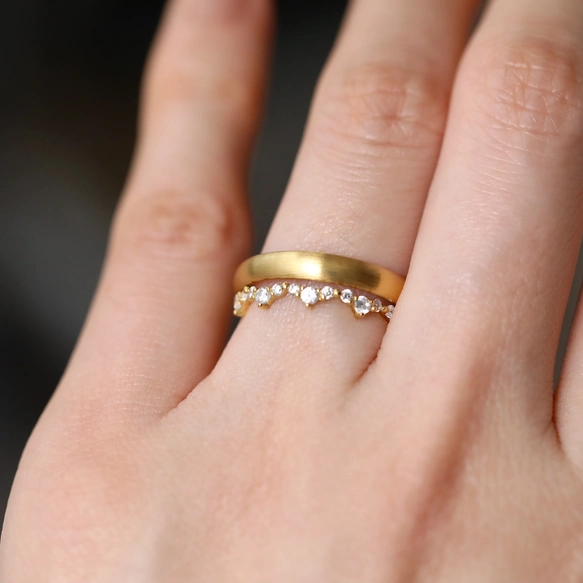 K18・プラチナ〉lace line ring レースラインリング スタッキング