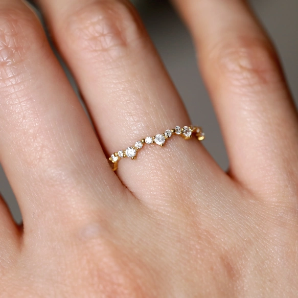 K18・プラチナ〉lace line ring レースラインリング スタッキング
