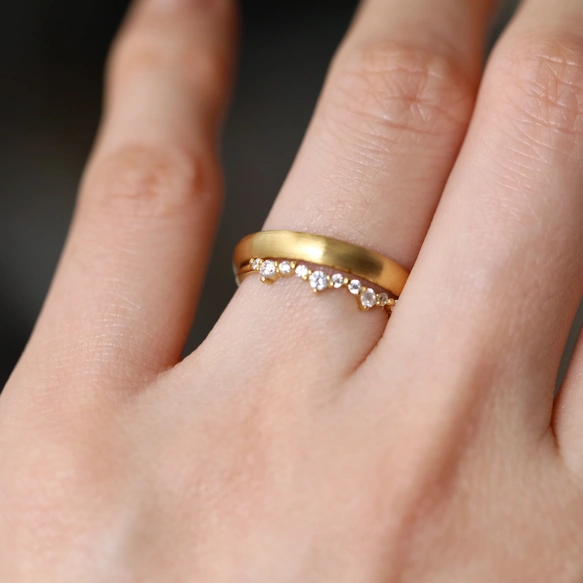 K18美品シンプルラインゴールドリング　25号　891K2509 K18美品シンプルラインゴールドリング 25号 891K2509 K18